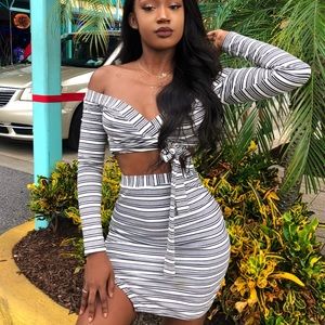 Striped two piece set
